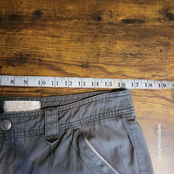 Eddie Bauer Cargo Pants 10 Rip Stop Type 46-1-18-C Mid Rise Gray Gorpcore - Picture 10 of 16